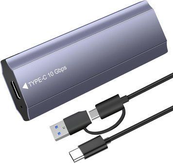 Корпус SSD M.2 NVMe (NVMe і SATA) 10 Гбіт/с USB 3.2 / USB 3.1 Gen2 m2 Корпус SSD з кабелем 2-в-1 USB-адаптер без інструментів