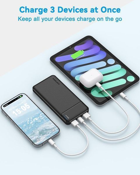 Портативний зарядний пристрій AsperX 2-Pack Power Bank Швидке заряджання 10000 мА&middot;год, вхід і виведення PowerBank USB C