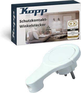 Kopp 172002037 Пластиковый заземляющий контактный угол Евро-вилка, сверхплоская, белая, белая, 172002037