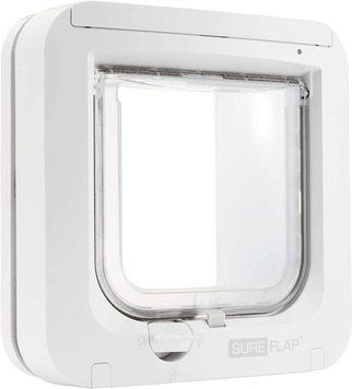 Заслінка для кішок SureFlap з ідентифікацією мікрочіпа, біла (потрібні 4 батареї AA) фото