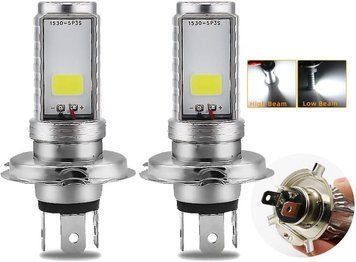 YSY 2-Pack 900 люмен Білий H4 COB 12 W Світлодіодна лампа для мотоциклетних фар Лампа для того, хто дав бігу, бого світла (H4)
