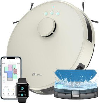Легкое б/у Робот-пылесос LEFANT M1, скруббер для пола с отображением dToF, 5500Pa, пылесборник 520 мл + вода 160 мл, ультратонкий