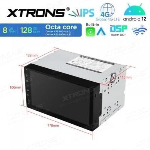 СТОК XTRONS TIX725L Автомобільне радіо 2 DIN GPS ANDROID 12 WiFi 4G CARPLAY DSP 8 ГБ магнітола автомагнітола
