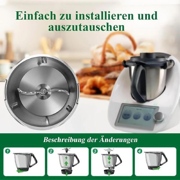 Нож для теста для Thermomix TM6, TM5, аксессуары для Thermomix, пищевая нержавеющая сталь 304, не оставляет следов теста