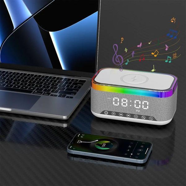 OKOP KP-559 Bluetooth-динамік &mdash; світлодіодний годинник, будильник, бездротовий зарядний пристрій, FM-радіо