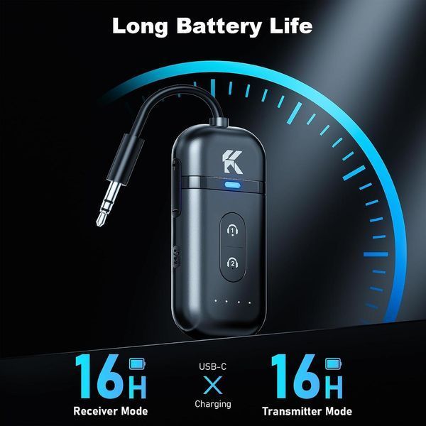 Вдосконалений Bluetooth 5.4 передавач-приймач 2026 року, універсальний адаптер Bluetooth для літака фото