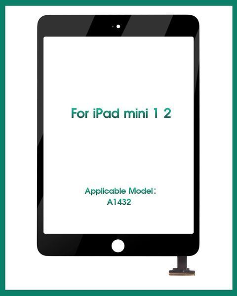 Запасні частини SRJTEK для IPad Mini 1/2 A1432, A1454, A1455, A1489, A1490, сенсорний дигітайзер із чипом IC Flex Cable у зборі (ч фото