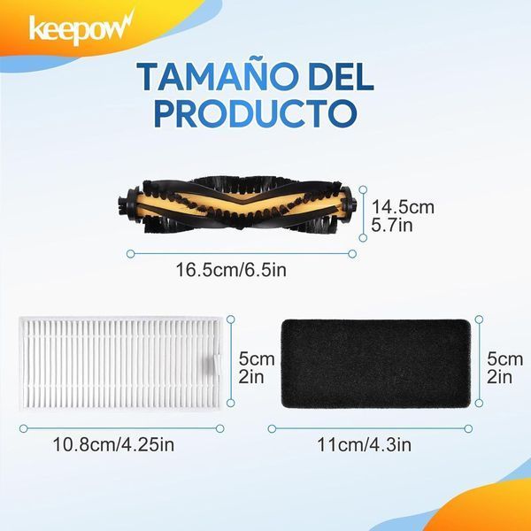 Комплект запасных частей KEEPOW для робота-пылесоса Ecovacs Deebot N79S N79, основная щетка, HEPA-фильтр, боковая щетка, аксессуар