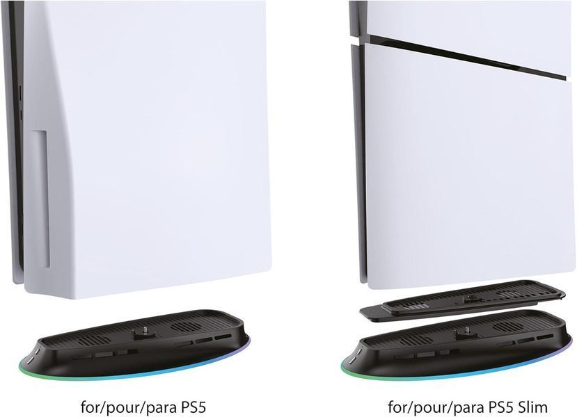 Поддержка Subsonic PS5 для PS5 и PS5 Slim, 2-скоростной охлаждающий вентилятор, светодиодная база PS5 RGB с 1