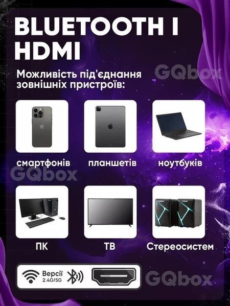 Портитивний міні смарт проектор Smart Projector 4K Ultra HD до 130 дюймів, HDMI-сумісний, повна підтримка Android та iOS фото