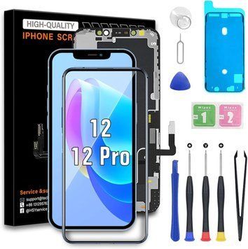 EXW для iPhone 12/12 Pro Заміна екрана, 3D сенсорний дисплей Дигітайзер Рамка для ремонтних комплектів + Водонепроникний клей