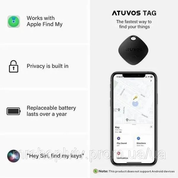 ATUVOS Air Tag Tracker, 4 пакета, работает с приложением Apple (только iOS), Bluetooth локаторы объектов для чемоданов/кошелек/клю фото