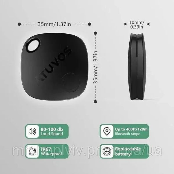 ATUVOS Air Tag Tracker, 4 пакета, работает с приложением Apple (только iOS), Bluetooth локаторы объектов для чемоданов/кошелек/клю фото