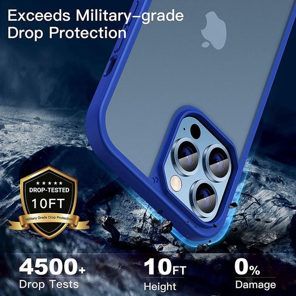 Чохол CASEKOO Frosted для iPhone 13 Pro Mil-grade Slim Fit, матовий напівпрозорий протиударний