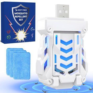 Розетка от комаров, розетка от комаров, USB отпугиватель комаров - гелевая розетка против комаров с 30 таблетками от комаров, элек