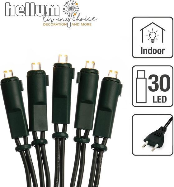 Hellum 577686 35 LED Гірлянда теплий білий 8,1 м / У приміщенні / Кабель живлення 2 x 1,5 м Зелений, 8,1 м (35 BS) фото