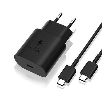 Настінний зарядний пристрій Samsung USB-C для надшвидкого заряджання, адаптер зарядного пристрою PD потужністю 25 Вт з кабелем тип