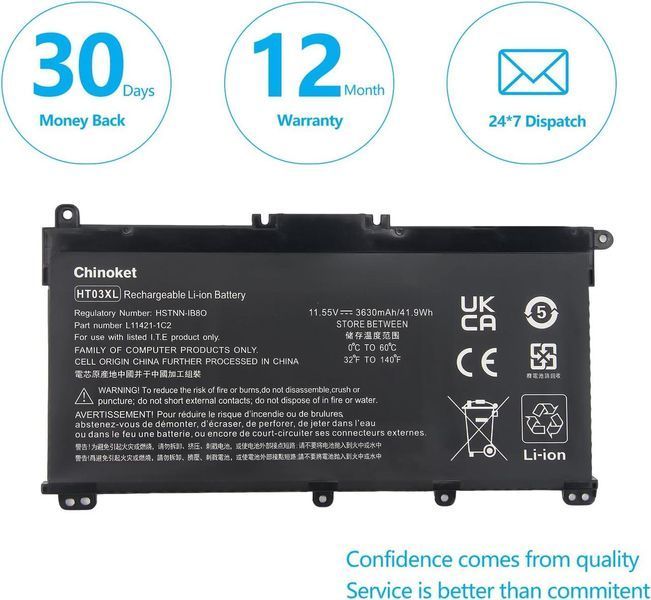 HT03XL L11119-855 Аккумулятор для HP Pavilion 14-CE 14-CF 14-CK 14-CM 14-DH 14-DK 14-DF 15-CS 15-CW 15-DA 15-DB 15-DW 17-by 17-240 фото