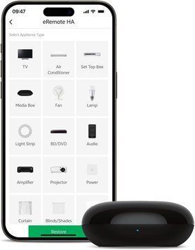 ERemote HA Smart Wi-Fi IR Универсальный пульт дистанционного управления, инфракрасный бластер для телевизора, кондиционера, STB