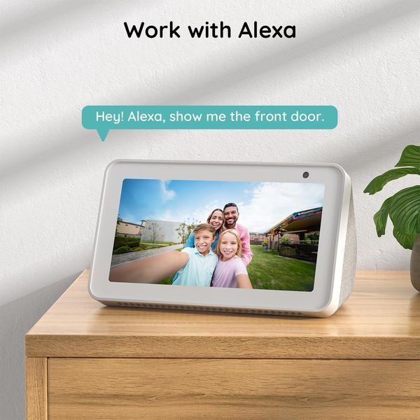 Беспроводная камера BOIFUN Video-Doorbell, без подписки, 180&deg; 3MP ультраширокоугольный режим, 2K HDR ночное видение, AI для обнару фото