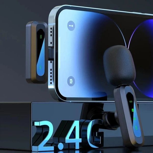 Микрофон беспроводной петличный для Android (Type-C) для iOS Iphone 15, 16 (Type-C) двойной в комплекте 2 шт для презентаций фото