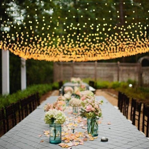 Gresonic 104 LED 1 м x 1,2 м Свет Сетчатая занавеска гирлянда Fairy Lights Теплый белый декоративный свет Для внутреннего фото