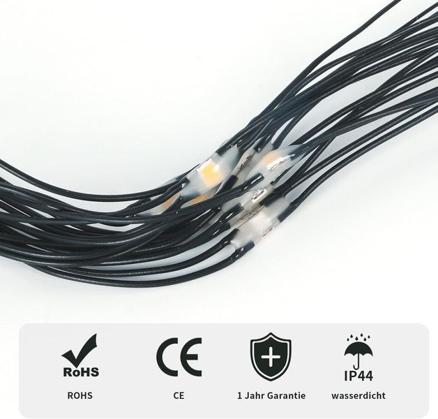 Gresonic 104 LED 1 м x 1,2 м Свет Сетчатая занавеска гирлянда Fairy Lights Теплый белый декоративный свет Для внутреннего фото