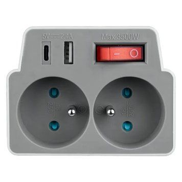 Разветвитель 2x2P+USB A USB C фото