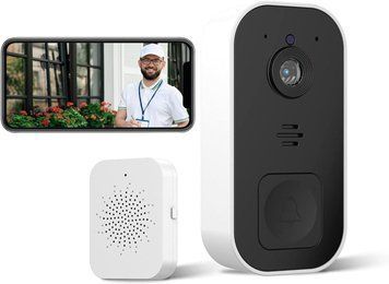 Кільцевий дверний дзвінок, бездротова камера, Wi-Fi, відеодверний дзвінок, бездротовий з внутрішнім дзвінком, 720P фото