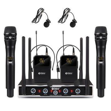 D Debra Audio Бездротова мікрофонна система Pro DU4004 UHF 4 * 16 Регульовані канали Бездротові портативні гарнітури Lavali фото