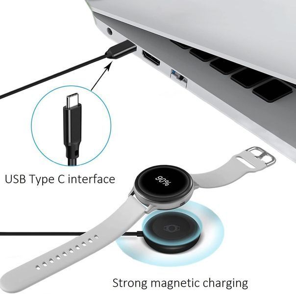 USB C Samsung Galaxy Watch 3 4 5 6 Зарядний пристрій, магнітний зарядний док-кабель, сумісний з Samsung Galaxy Watch 6