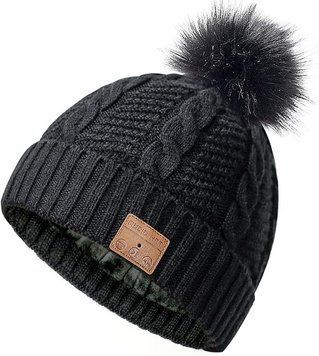 CCHKFEI Bluetooth Beanie Hat, зимова в'язана жіноча з динаміками та мікрофоном, музична шапка з бездротовими навушниками фото