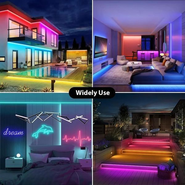 Світлодіодна стрічка Lucienstar Led Neon Rope Lights - 5M Flexible Led Neon Rope Lights Control з пультом дистанційного керування фото