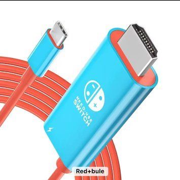 HDMI кабель під'єднання Nintendo Switch/Switch OLED до телевізора TV Red Blue фото