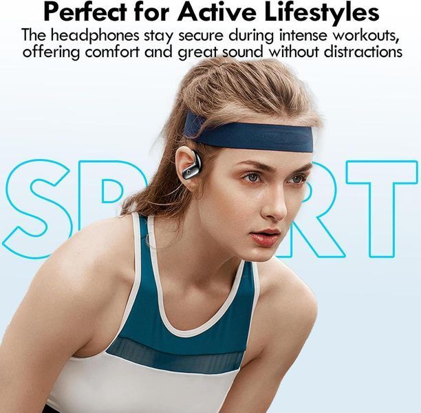 Бездротові навушники kurdene Bluetooth навушники Sport, навушники-вкладки з глибоким басом, 60 годин відтворення навушники фото